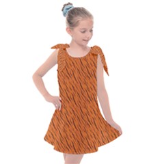 Animal Skin - Lion And Orange Skinnes Animals - Savannah And Africa Kids  Tie Up Tunic Dress by DinzDas