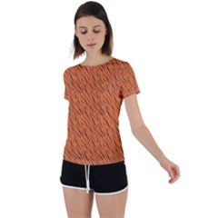 Animal Skin - Lion And Orange Skinnes Animals - Savannah And Africa Back Circle Cutout Sports Tee by DinzDas