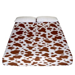 Animal Skin - Brown Cows Are Funny And Brown And White Fitted Sheet (king Size) by DinzDas
