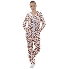 Animal Skin - Brown Cows Are Funny And Brown And White Women s Tracksuit by DinzDas