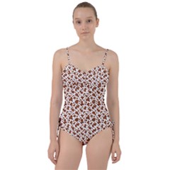 Animal Skin - Brown Cows Are Funny And Brown And White Sweetheart Tankini Set by DinzDas