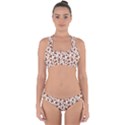 Animal Skin - Brown Cows Are Funny And Brown And White Cross Back Hipster Bikini Set View1