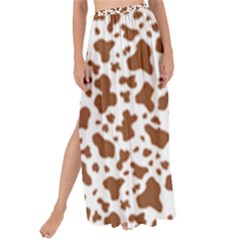 Animal Skin - Brown Cows Are Funny And Brown And White Maxi Chiffon Tie-up Sarong by DinzDas