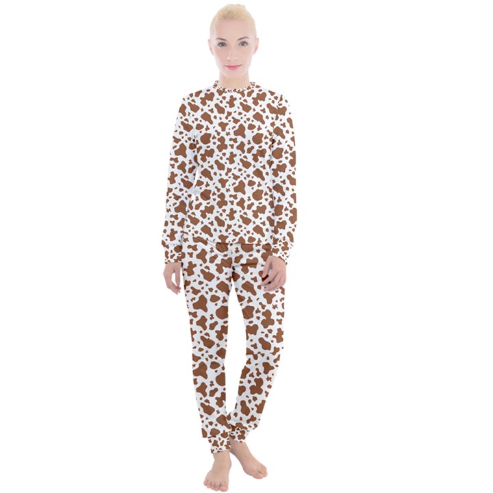 Animal Skin - Brown Cows Are Funny And Brown And White Women s Lounge Set