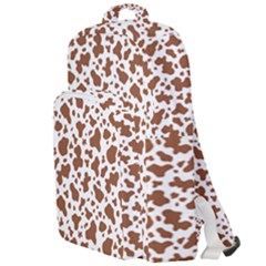 Animal Skin - Brown Cows Are Funny And Brown And White Double Compartment Backpack by DinzDas