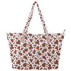 Animal Skin - Brown Cows Are Funny And Brown And White Full Print Shoulder Bag by DinzDas