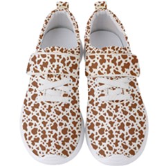 Animal Skin - Brown Cows Are Funny And Brown And White Men s Velcro Strap Shoes by DinzDas