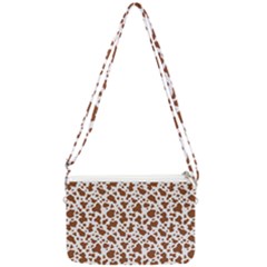 Animal Skin - Brown Cows Are Funny And Brown And White Double Gusset Crossbody Bag by DinzDas