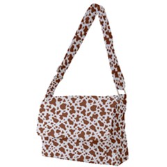 Animal Skin - Brown Cows Are Funny And Brown And White Full Print Messenger Bag (l) by DinzDas