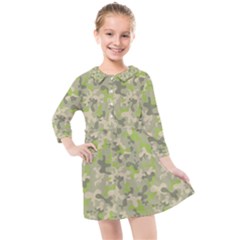 Camouflage Urban Style And Jungle Elite Fashion Kids  Quarter Sleeve Shirt Dress by DinzDas