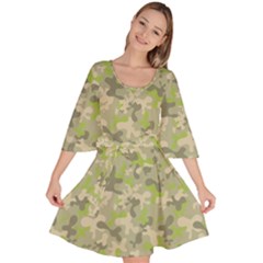 Camouflage Urban Style And Jungle Elite Fashion Velour Kimono Dress by DinzDas