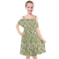 Camouflage Urban Style And Jungle Elite Fashion Kids  Cut Out Shoulders Chiffon Dress by DinzDas