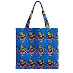 Monster And Cute Monsters Fight With Snake And Cyclops Grocery Tote Bag by DinzDas
