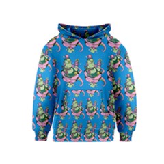 Monster And Cute Monsters Fight With Snake And Cyclops Kids  Pullover Hoodie by DinzDas