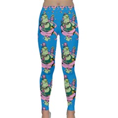 Monster And Cute Monsters Fight With Snake And Cyclops Classic Yoga Leggings by DinzDas