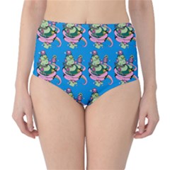 Monster And Cute Monsters Fight With Snake And Cyclops Classic High-waist Bikini Bottoms by DinzDas