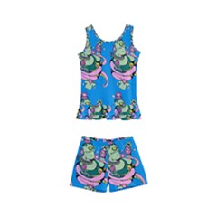 Monster And Cute Monsters Fight With Snake And Cyclops Kids  Boyleg Swimsuit by DinzDas