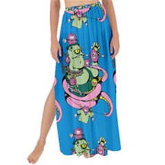 Monster And Cute Monsters Fight With Snake And Cyclops Maxi Chiffon Tie-up Sarong by DinzDas