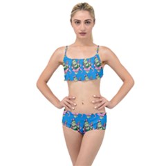 Monster And Cute Monsters Fight With Snake And Cyclops Layered Top Bikini Set by DinzDas