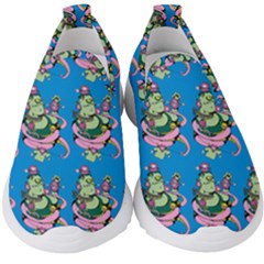 Monster And Cute Monsters Fight With Snake And Cyclops Kids  Slip On Sneakers by DinzDas