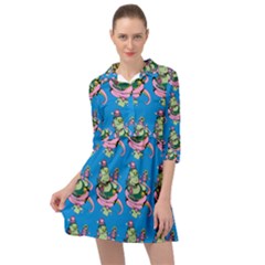 Monster And Cute Monsters Fight With Snake And Cyclops Mini Skater Shirt Dress by DinzDas