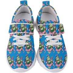 Monster And Cute Monsters Fight With Snake And Cyclops Kids  Velcro Strap Shoes by DinzDas