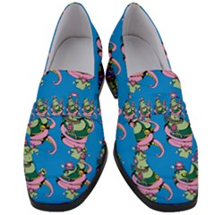 Monster And Cute Monsters Fight With Snake And Cyclops Women s Chunky Heel Loafers by DinzDas