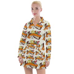 Love And Flowers And Peace Fo All Hippies Women s Long Sleeve Casual Dress by DinzDas