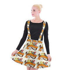 Love And Flowers And Peace Fo All Hippies Suspender Skater Skirt
