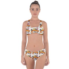 Love And Flowers And Peace Fo All Hippies Criss Cross Bikini Set by DinzDas