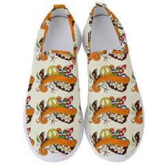 Love And Flowers And Peace Fo All Hippies Men s Slip On Sneakers by DinzDas