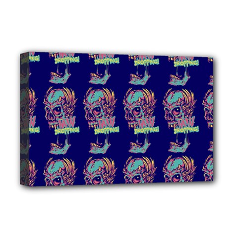 Jaw Dropping Horror Hippie Skull Deluxe Canvas 18  X 12  (stretched) by DinzDas