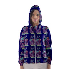 Jaw Dropping Horror Hippie Skull Women s Hooded Windbreaker by DinzDas