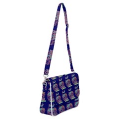 Jaw Dropping Horror Hippie Skull Shoulder Bag With Back Zipper by DinzDas