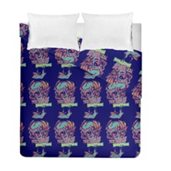 Jaw Dropping Horror Hippie Skull Duvet Cover Double Side (full/ Double Size) by DinzDas