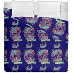 Jaw Dropping Horror Hippie Skull Duvet Cover Double Side (king Size) by DinzDas