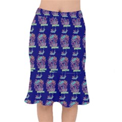 Jaw Dropping Horror Hippie Skull Short Mermaid Skirt by DinzDas