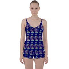 Jaw Dropping Horror Hippie Skull Tie Front Two Piece Tankini by DinzDas