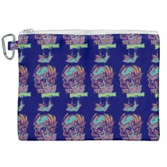 Jaw Dropping Horror Hippie Skull Canvas Cosmetic Bag (xxl) by DinzDas
