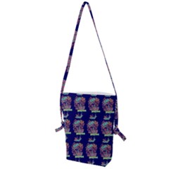 Jaw Dropping Horror Hippie Skull Folding Shoulder Bag by DinzDas