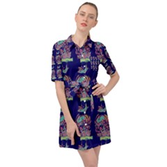 Jaw Dropping Horror Hippie Skull Belted Shirt Dress by DinzDas