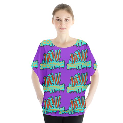 Jaw Dropping Comic Big Bang Poof Batwing Chiffon Blouse by DinzDas