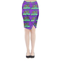 Jaw Dropping Comic Big Bang Poof Midi Wrap Pencil Skirt by DinzDas