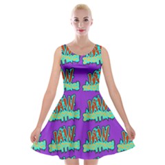 Jaw Dropping Comic Big Bang Poof Velvet Skater Dress by DinzDas