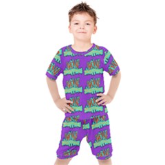Jaw Dropping Comic Big Bang Poof Kids  Tee And Shorts Set by DinzDas