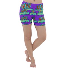 Jaw Dropping Comic Big Bang Poof Lightweight Velour Yoga Shorts by DinzDas