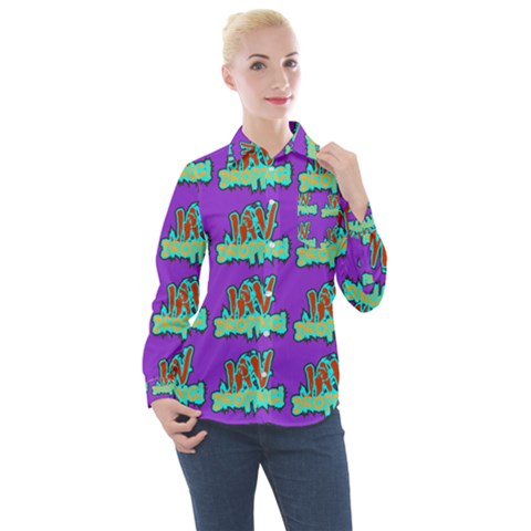 Jaw Dropping Comic Big Bang Poof Women s Long Sleeve Pocket Shirt by DinzDas