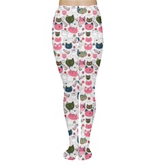 Adorable Seamless Cat Head Pattern01 Tights by TastefulDesigns