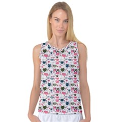 Adorable Seamless Cat Head Pattern01 Women s Basketball Tank Top by TastefulDesigns