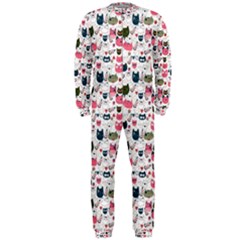 Adorable Seamless Cat Head Pattern01 Onepiece Jumpsuit (men) 